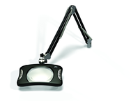 Green-Lite® 7" x 5-1/4"Black Rectangular LED Magnifier; 43" Reach; Table Edge Clamp - Exact Tooling