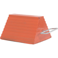 Orange Rubber Wheel Chock W/ Handle - Exact Tooling
