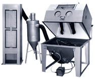 Blast Master Cabinet with Abrasive Separators - #48D 48W x 24D x 23H Tub Dimensions - Exact Tooling