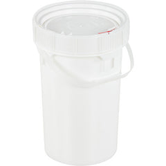 Screw-Top Pail & Lid-White 6.5 Gallon - Exact Tooling