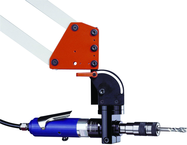 Horizontal/Vertical motor bracket for the 300 rpm pneumatic tapping motor and the Universal-Tap electric motor. - Exact Tooling