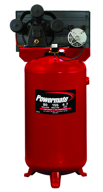 80 Gal. Single Stage Air Compressor, Vertical - Exact Tooling
