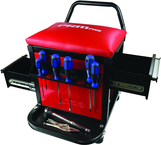 Roller Shop Stool with Side Drawers - Exact Tooling