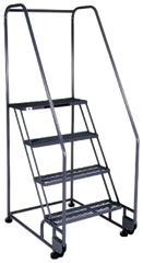 Model 4TR26E4; 4 Steps; 28 x 47'' Base Size - Tilt-N-Roll Ladder - Exact Tooling