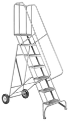 Model 6500; 5 Steps; 30 x 46'' Base Size - Roll-N-Fold Ladder - Exact Tooling