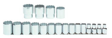 Proto® 1/2" Drive 19 Piece Socket Set - 12 Point - Exact Tooling