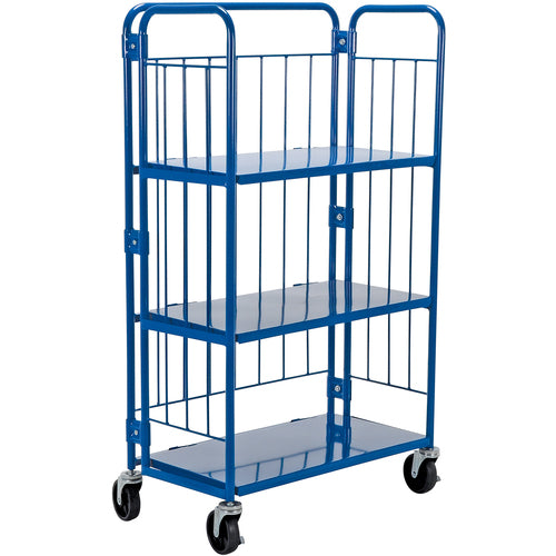 Blue Nestable Roller Container 3 Shelf - Exact Tooling
