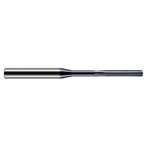 Miniature Reamers - 0.0625″ (1/16″) Reamer Diameter × 0.4370″ (7/16″) Margin Length Carbide Reamer, 4 Flutes, AlTiN Coated - Exact Tooling
