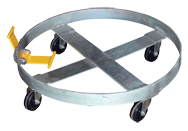 Tilting Drum Dolly Rubber Wheels - #TILT-DOL-55-H; 900 lb Capacity; For: 55 Gallon Drums - Exact Tooling