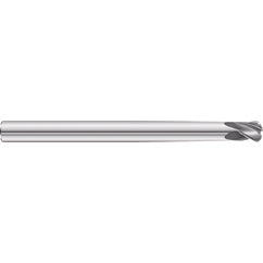 3/8 x 3/8 x 3/8 x 4 OAL .094 C/R 4 Flute Necked Carbide End Mill - Round Shank-TiAlN Coated - Exact Tooling