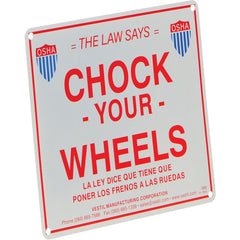 Aluminum Enamel Wheel Chock Sign 9.75″ - Exact Tooling