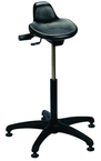 Sit Stand - 14" Soft Polyurethane, Contoured, Tilting Seat, 27" Dia.-Stable 5 Star Base with Heavy Duty Stationary Glides, Seat height 20"-30" - Exact Tooling