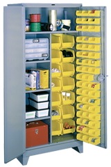 36 x 21 x 82'' (64 Bins Included) - Bin Storage Cabinet - Exact Tooling