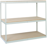 96 x 36'' (3 Shelves) - Double-Rivet Flanged Beam Shelving Section - Exact Tooling