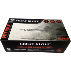 Large 5. mil Nitrile Black Powder Free Glove Box of 100 - Exact Tooling