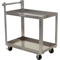 Alum Service Cart W/ Two 22 × 36 Shelves - Exact Tooling