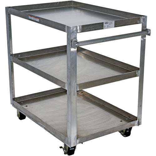 Alum Service Cart W/ Three 28 × 40 Shelves - Exact Tooling