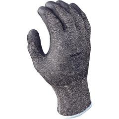 13- gauge engineered cut resistant fiber w/polyurethane palm coating HPPE black with gray coating textured finish ANSI CUT LEVEL 2/large - Exact Tooling