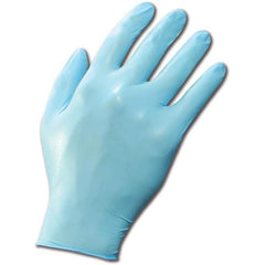 Disposable low-powder low-modulus 100%-nitrile 9-1/2″ 4-mil rolled cuff blue/medium - Exact Tooling