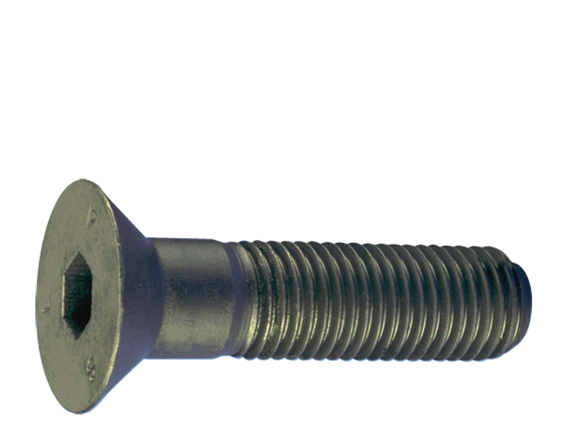 M8 - 1.25 x 40 - Black Finish Heat Treated Alloy Steel - Cap Screws - Flat Head - Exact Tooling