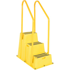 Step Poly Nestable 3 Step Yl W/Handrails Port - Exact Tooling
