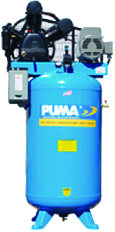 80 Gallon Vertical Tank Two Stage Belt Drive;7.5HP 230V 1PH W/Starter; 22.8CFM@175PSI; 600lbs. - Exact Tooling
