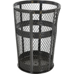Trash Receptical E x p Metal Round 48 Gallon-Black - Exact Tooling
