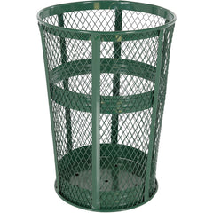 Trash Receptical E x p Metal Round 48 Gallon-Green - Exact Tooling