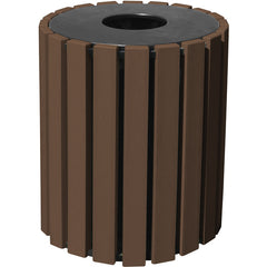 Trash Receptical Poly Round 33 Gal-Brown - Exact Tooling