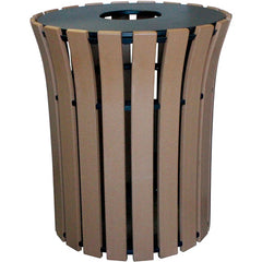 Trash Receptical Flared Poly Round 33 Gal-Cedar - Exact Tooling