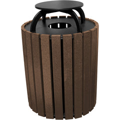 Trash Receptical Poly Rain Cap Round 49 Gal-Brown - Exact Tooling