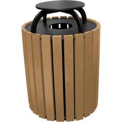 Trash Receptical Poly Rain Cap Round 49 Gal-Cedar - Exact Tooling