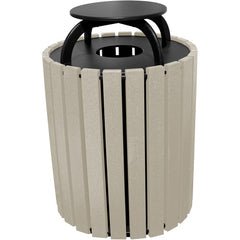 Trash Receptical Poly Rain Cap Round 49 Gal-Sand - Exact Tooling