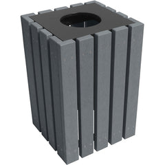 Trash Receptical Poly Square 22 Gallon-Char - Exact Tooling
