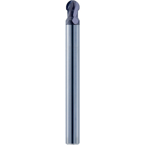 3/16″ Dia. × 3/16″ Shank × 0.641″ DOC × 2 OAL, Carbide nACo, 4 Flute, Ballnose End Mill - Exact Tooling