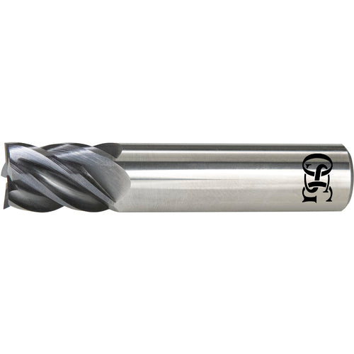 VGM5-07500CR0.06-S - 3/4″ Dia. × 3/4″ Shank × 1-1/8″ DOC × 4″ OAL, Carbide, EXO, 5 Flute, 0.06″ Corner Radius, End Mill - Exact Tooling