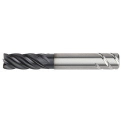 1/2x1/2x1-1/4x2-1/4x4 .015R 5FL Carbide End Mill-Round Shank-AlTiN - Exact Tooling