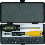 ESD TorqueVario-S Handle 15-80 in oz Micro Bit 24 Piece Set In Storage Box - Exact Tooling