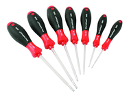 7 Piece - T9; T10; T15; T20; T25; T27; T30 - Torx Ball Ened SoftFinish® Cushion Grip Screwdriver Set - Exact Tooling