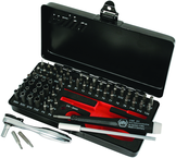 Master Tech 65 Piece Set - ESD Handle, MIni Ratchet and MicroBits In Metal Storage Box - Exact Tooling