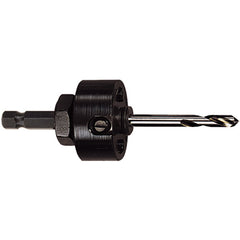 XA17-38 Hole Saw Arbor Carbide Tipped- Locking Hole Saw Arbor- WITH Pilot Drill- FITS Hole Saw DIA. 1-1/2″ - 8-1/4″ (38mm-210mm)- Shank SIZE 11/32″ (8.75mm) Hex - Exact Tooling