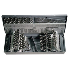 1/16-1/2, A-Z, #1-#60 RHS / RHC HSS 118 Degree Radial Point CLE-MAX™ Jobber Length Drill Set - Bright - Exact Tooling