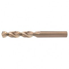 #1 RHS / RHC HSS-CO 8% (M42) 135 Degree Split Point Q-Cobalt Wide Land Parabolic Drill - Straw / Gold Oxide - Exact Tooling