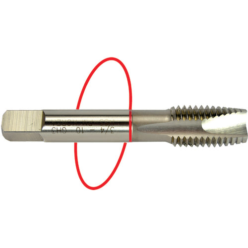 4-40 Dia-H2-2 FL-Std Spiral Point Tap - Red Ring - Exact Tooling