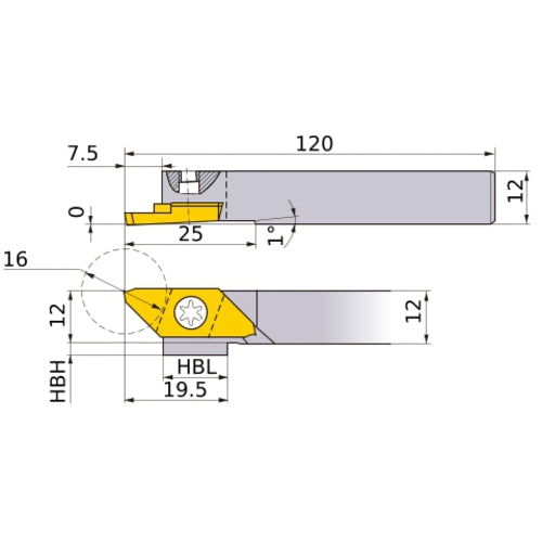CTBHR1212-160 TURNING HOLDER