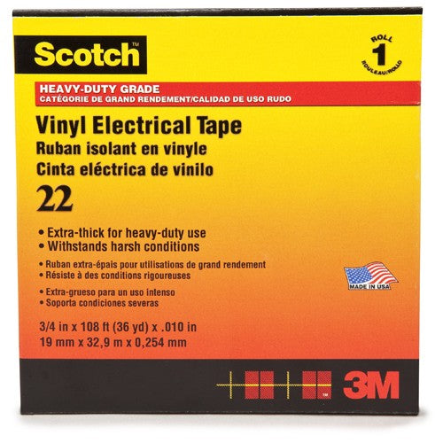 Scotch Vinyl Electrical Tape 22 1″ × 36 yd Black - Exact Tooling