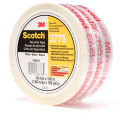Scotch Printed Message Box Sealing Tape 3775 White 48 mm × 100 m Individually Wrapped - Exact Tooling