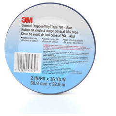 3M General Purpose Vinyl Tape 764 Blue 2″ × 36 yd 5 mil Individually Wrapped Conveniently Package - Exact Tooling