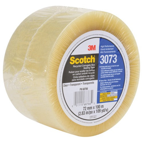 Scotch Recycled Corrugate Box Sealing Tape 3073 Clear 72 mm × 100 m - Exact Tooling