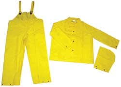 Suit with Bib Overalls: Size 3XL, Yellow, Polyester & PVC
